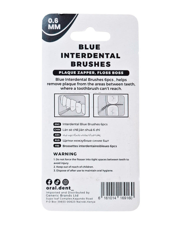Oraldent Interdental Brushes Blue 6'S