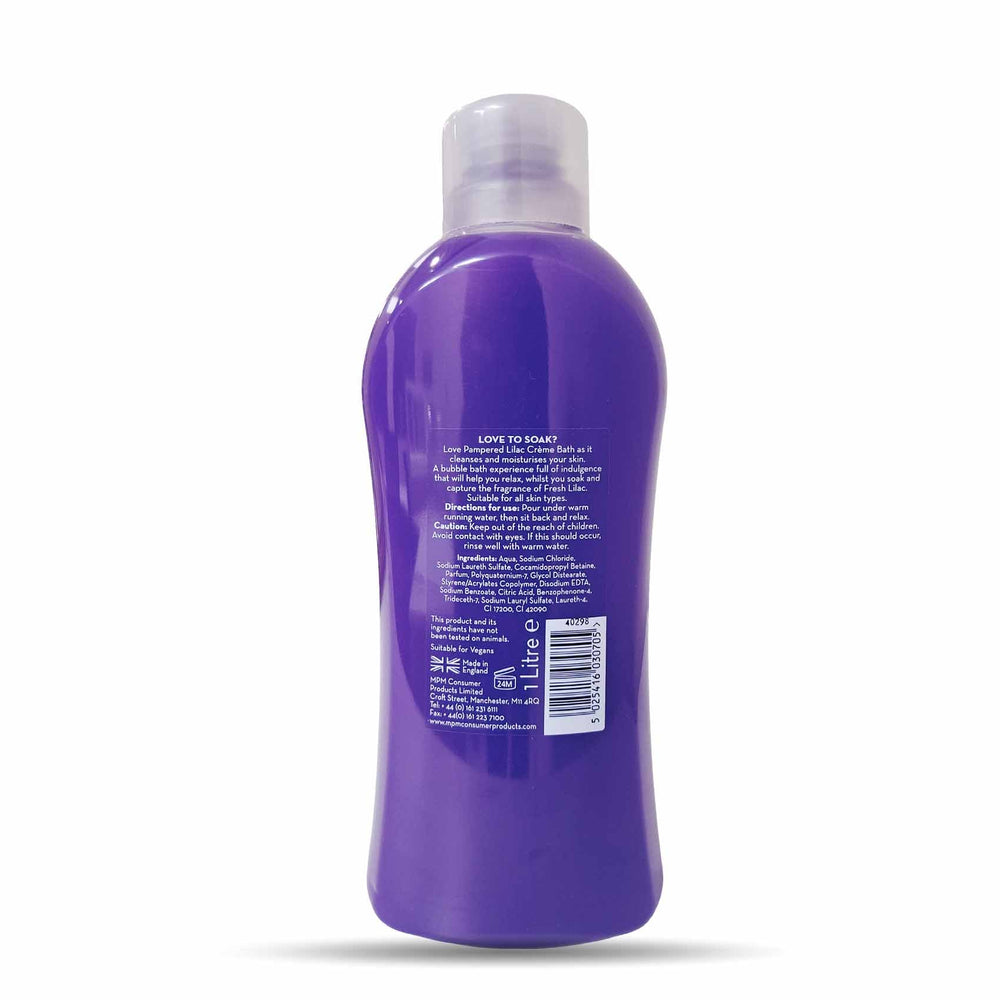 pampered creme bath lilac 1 litre