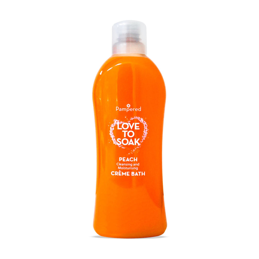 pampered creme bath peach 1 litre