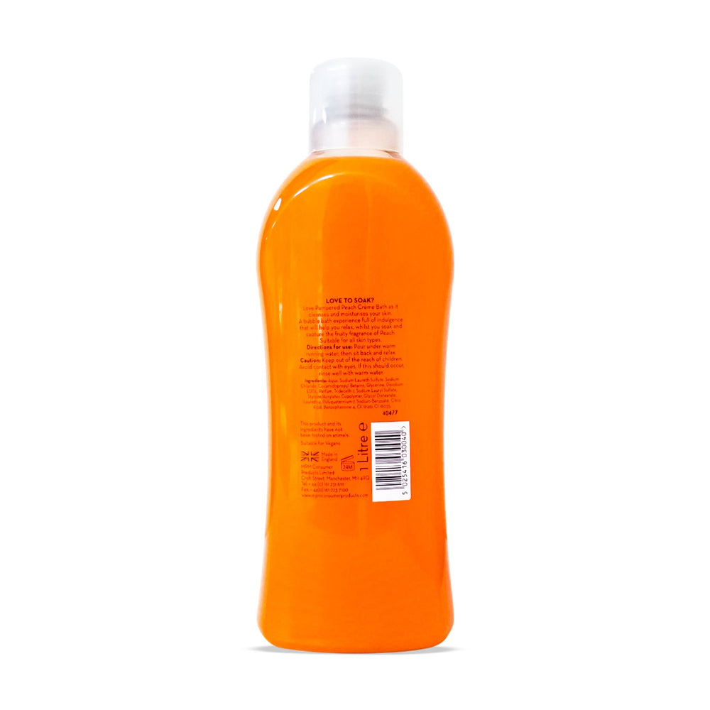 pampered creme bath peach 1 litre