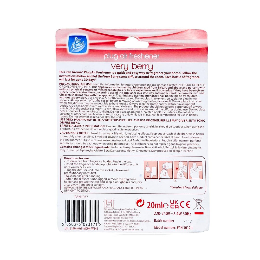 Pan Aroma Plug In Air Freshener Very Berry 200Ml
