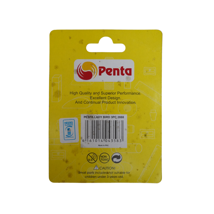 Penta Lady Bird Eraser 3Pc 2888