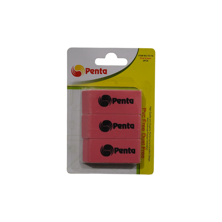 Penta Pink Eraser 3Pc To-16