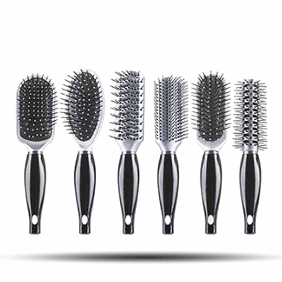 Pms Hair Brush Black/Silver 6Asst