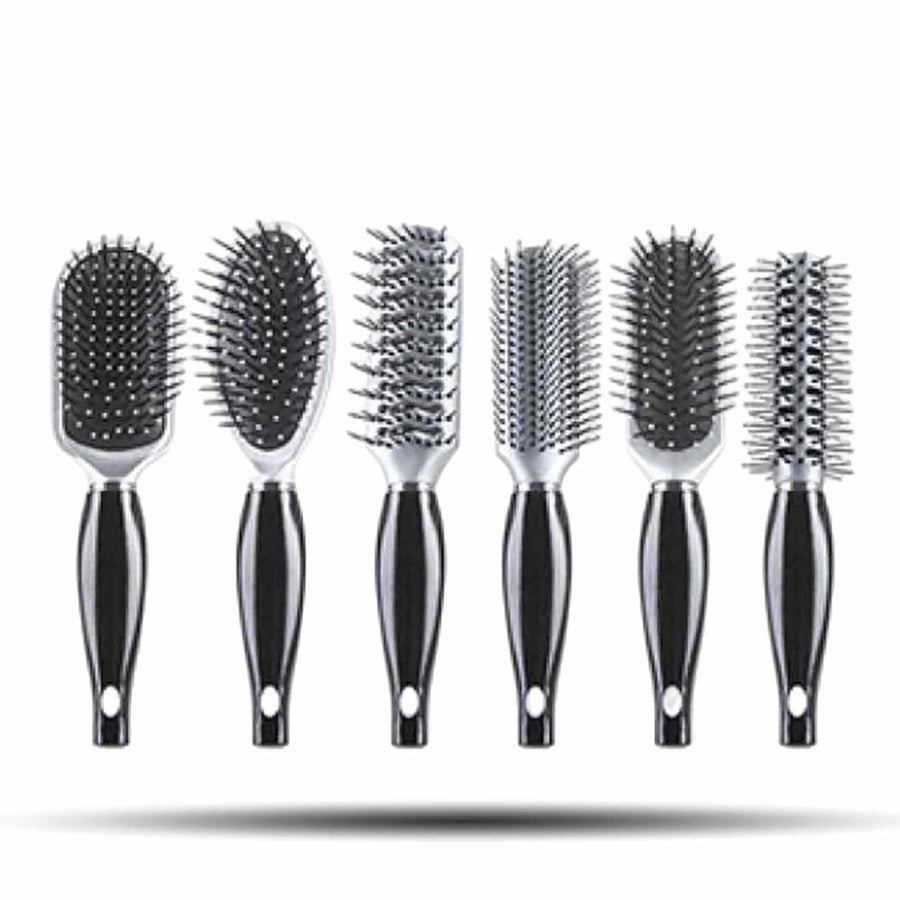 Pms Hair Brush Black/Silver 6Asst