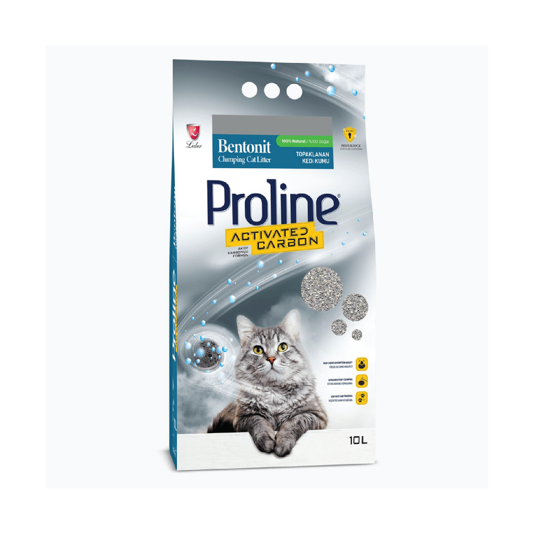 Proline Bentonite Clumping Cat Litter Active Carbon - 10L