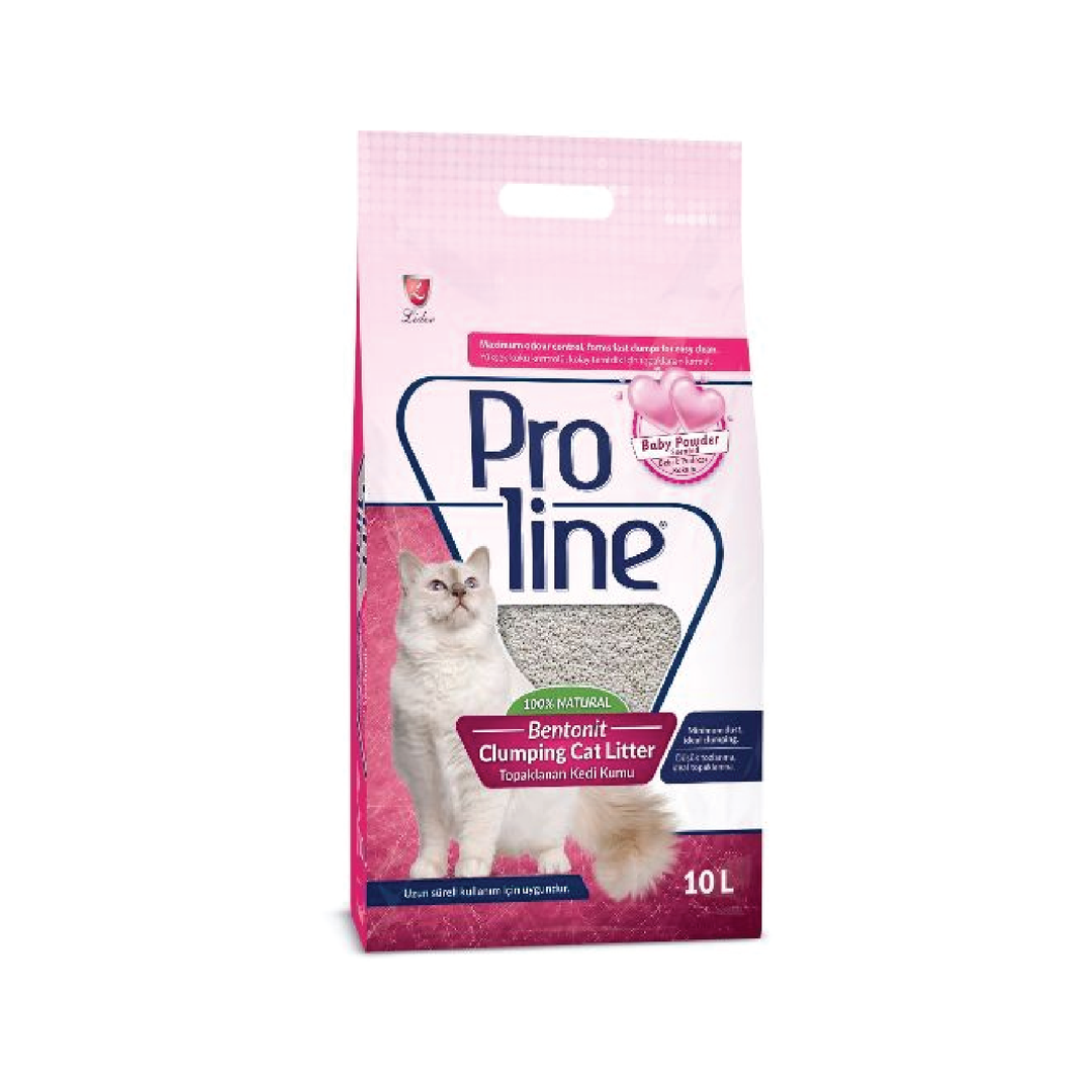 Proline Bentonite Clumping Cat Litter Baby Powder 10L