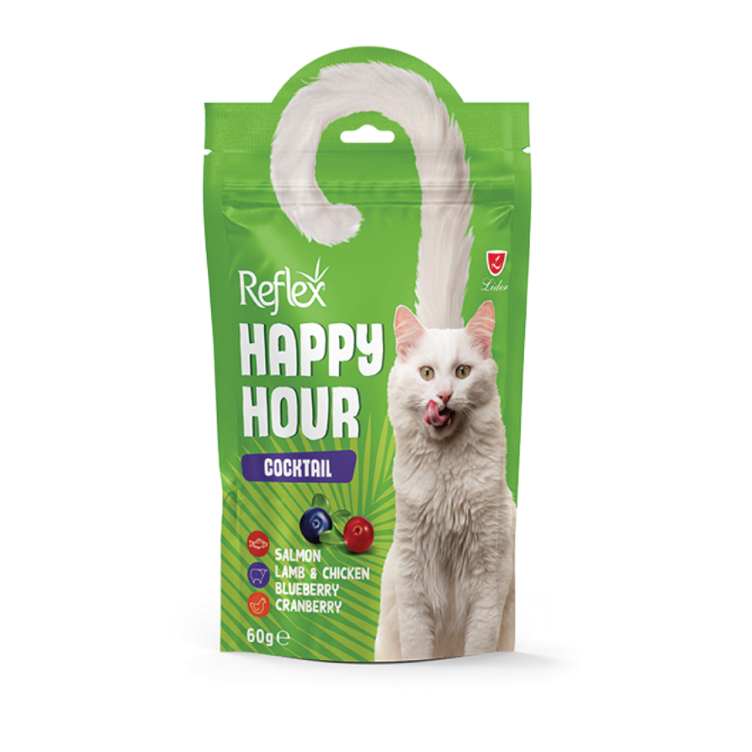 Reflex Happy Hour Cat Treat Cocktail All Supportive Benefits Together 60Gr