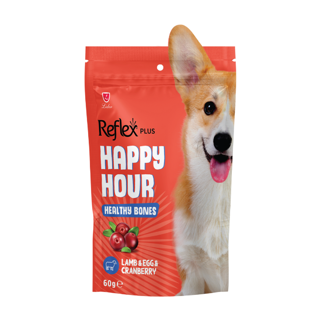 Reflex Happy Hour Dog Treat Healthy Bones – Lamb, Egg & Cranberry 60Gr