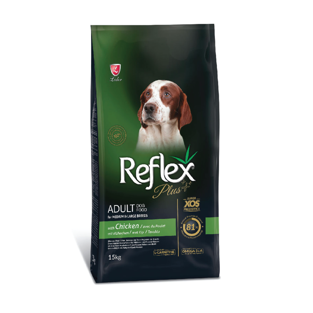 Reflex Plus Medium Large Breed Adult Dog Food Chicken 15 Kg
