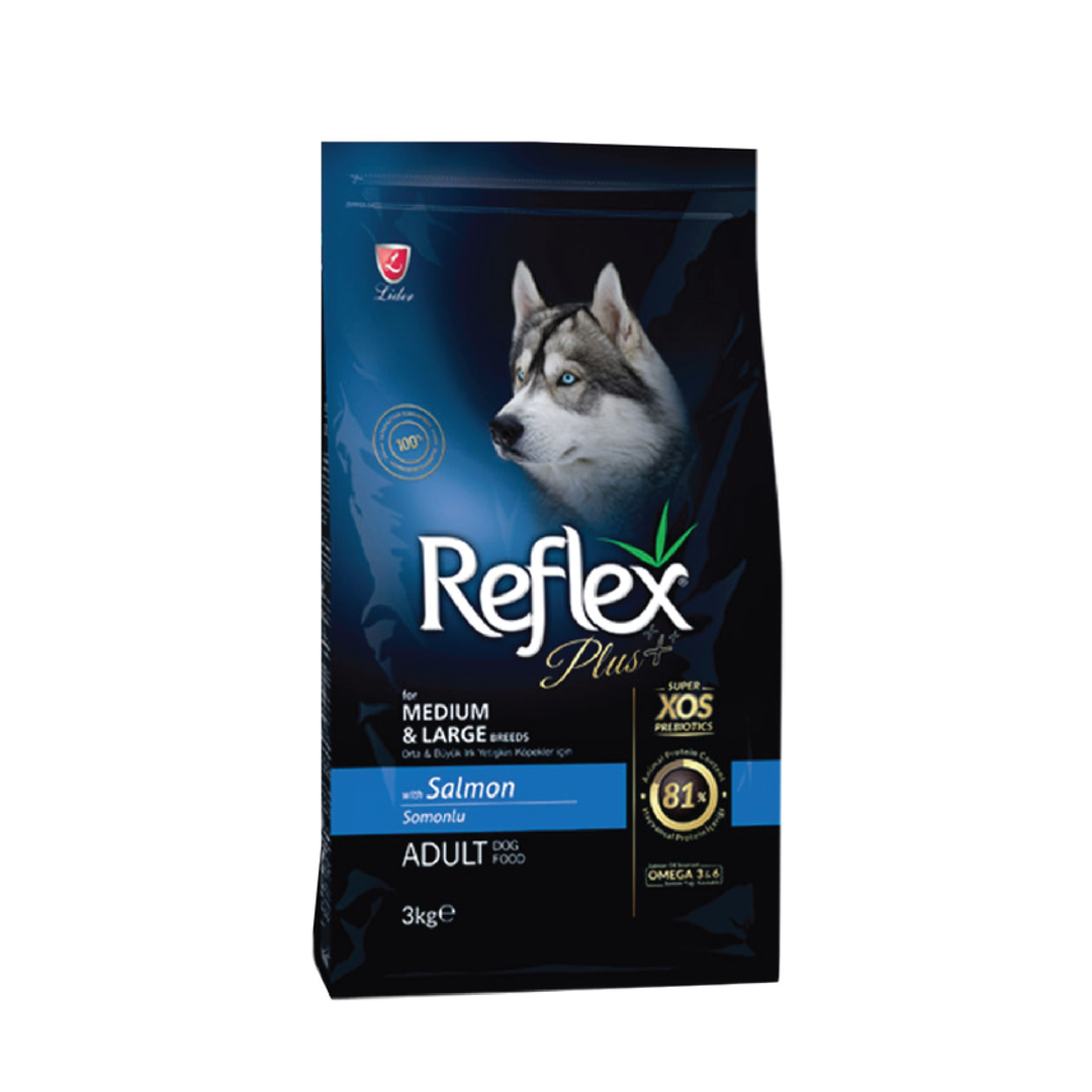 Reflex Plus Medium Large Breed Adult Dog Food Salmon 3Kg