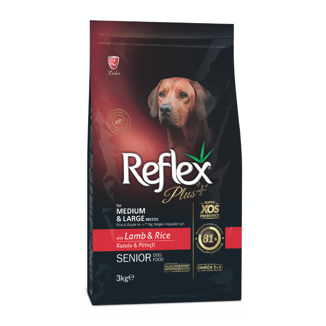 Reflex Plus Medium Large Breed Senior Dog Food Lamb And Rice 3Kg