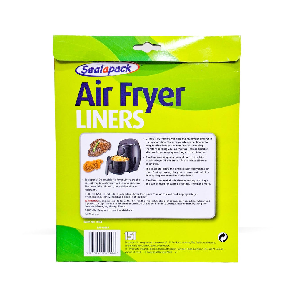 152 Disposable Air Fryer Liner Round 40Pk 20Cm