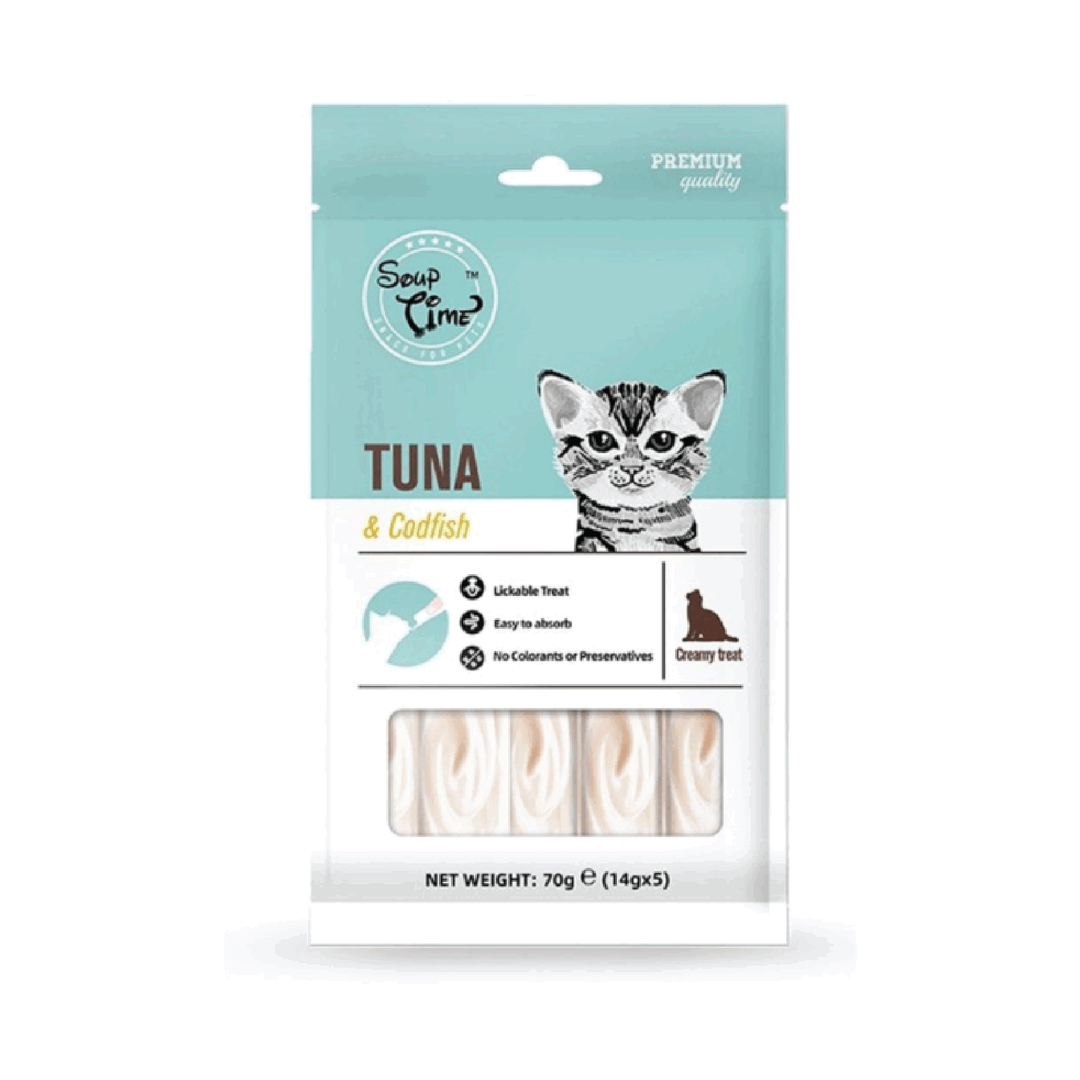 Soup Time Cat Creamy Treats Tuna & Codfish 70G
