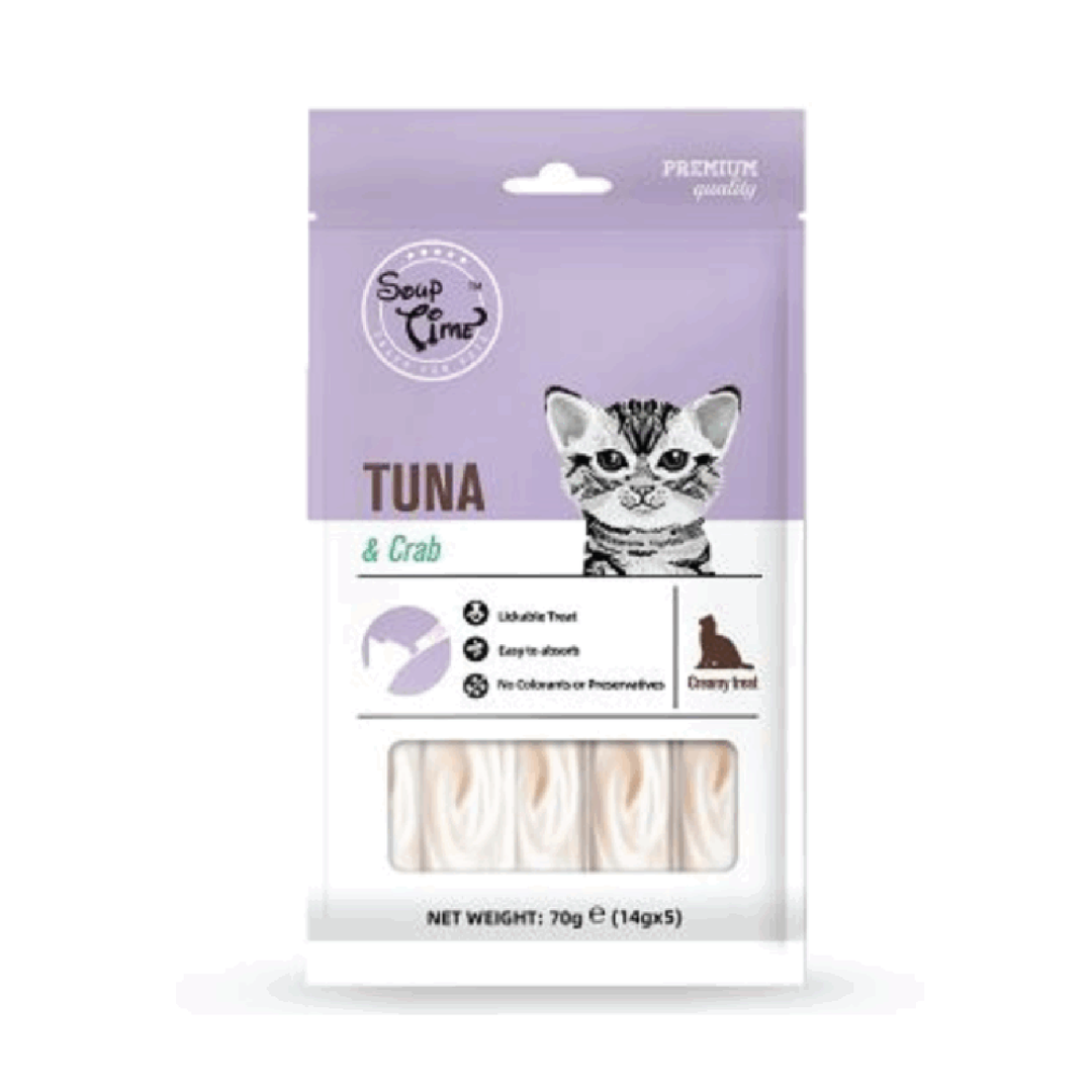 Soup Time Cat Creamy Treats Tuna & Crab 70G