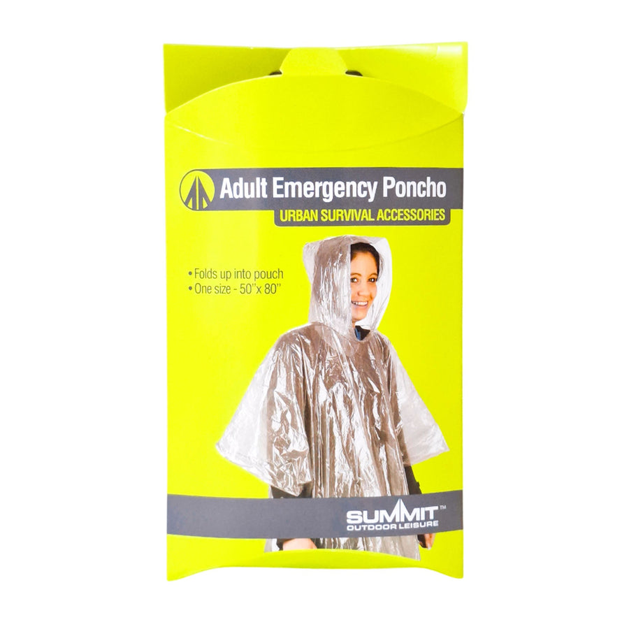 Summit Adult Poncho W/Hood Transparent
