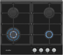 Simfer Bi Hob H6403Hgssp 60Cm 4G Black, Wok