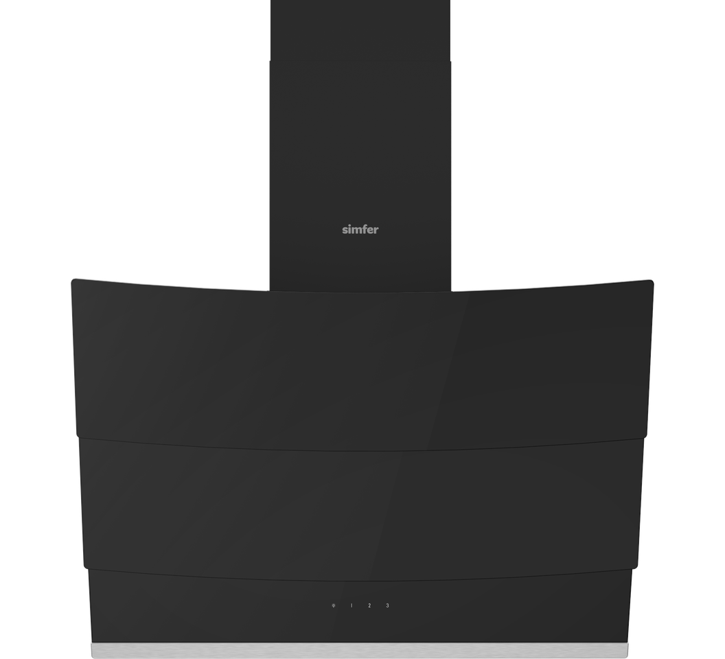 Simfer Bi Hood Sm8678 60Cm Blk Glass Inclined Triple