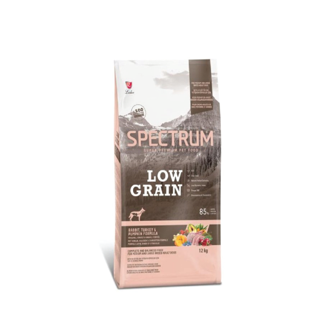 Spectrum Low Grain Rabbit, Turkey & Pumpkin For Medium And Large Breed Adult Dogs 12Kg