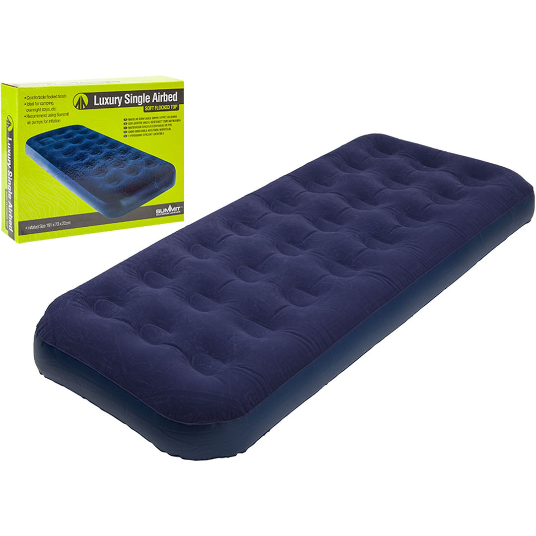 Summit Inflatable Singe Flocked Air Bed