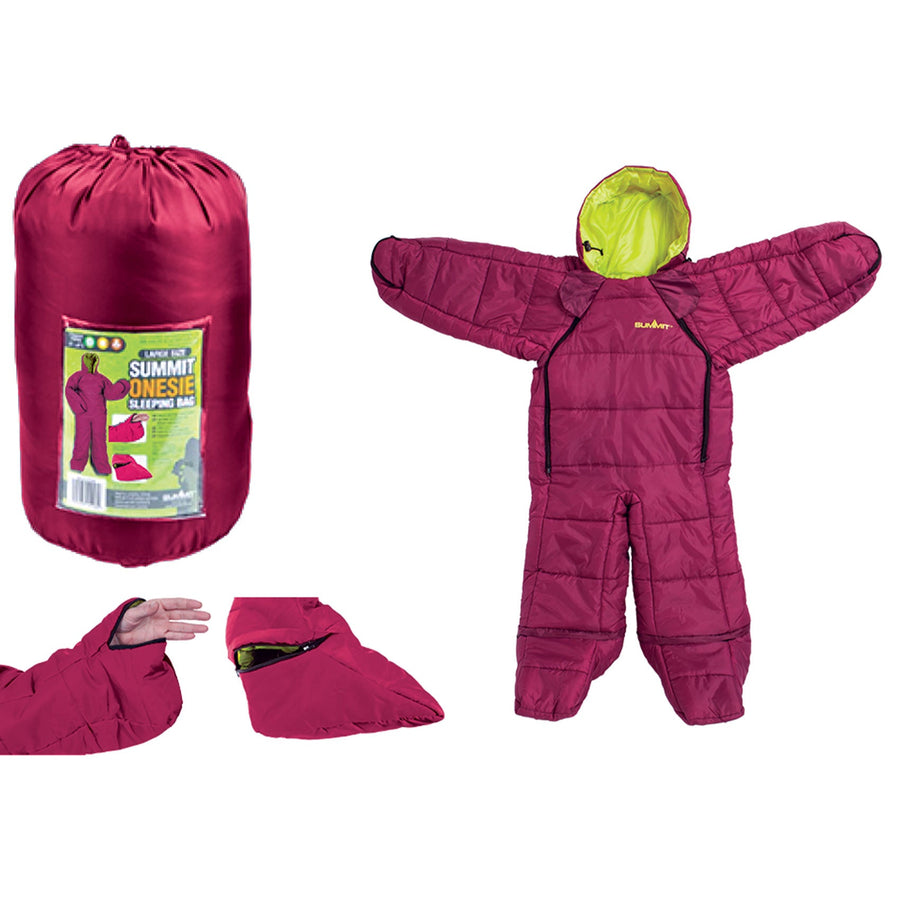 Summit Onesie Kids Sleeping Bag Berry
