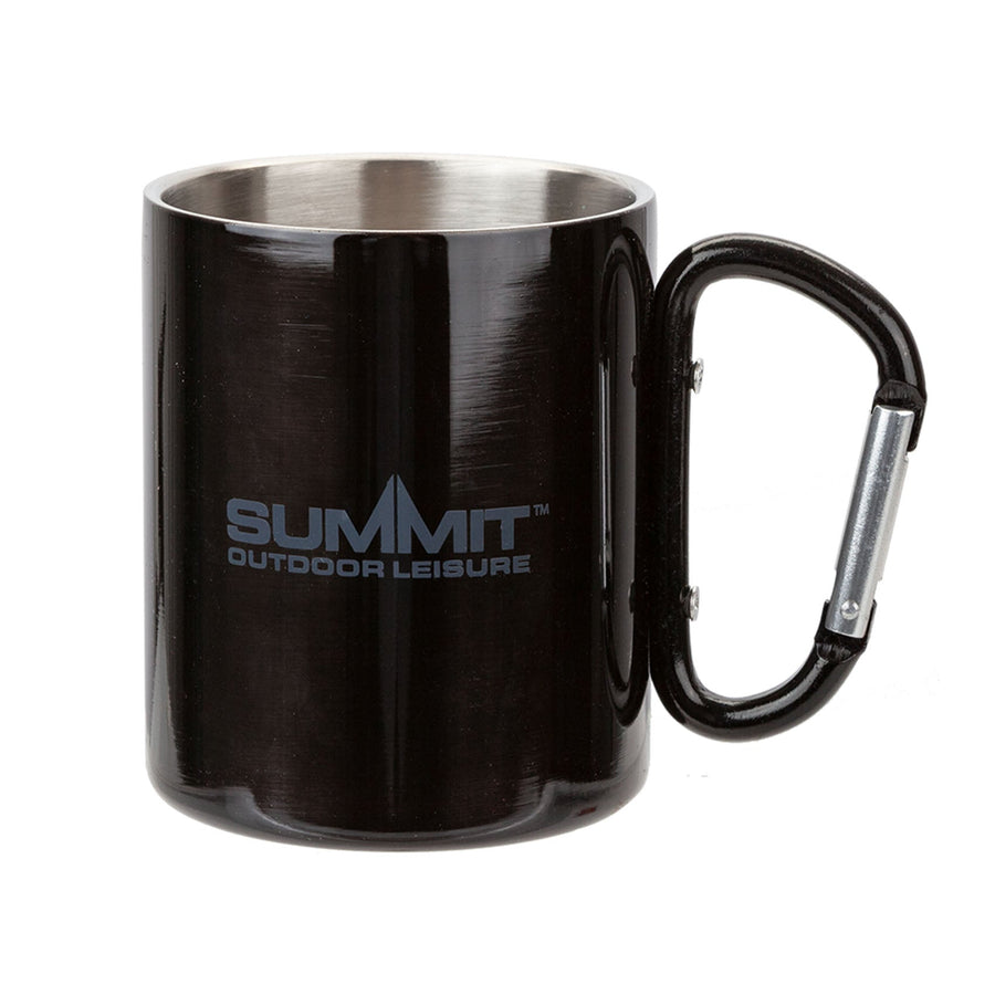 Summit Stainless Steel Carabiner Mug Black 300Ml